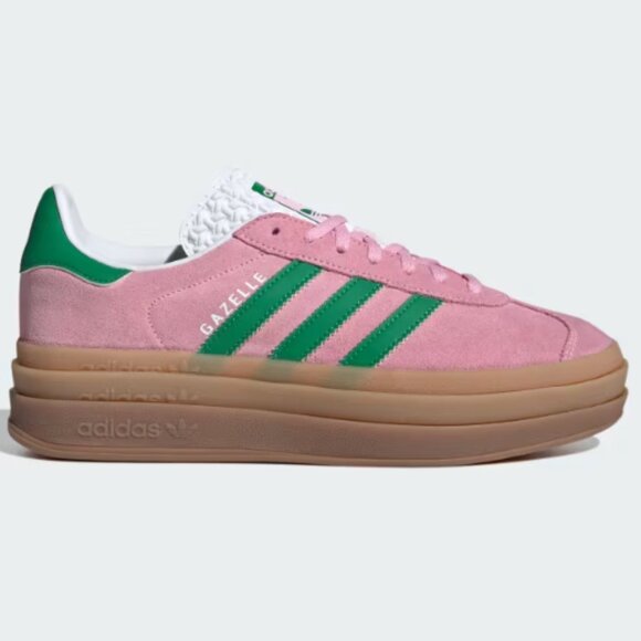 Adidas Originals Gazelle Bold in True Pink / Green / Cloud White - Picture 4 of 8